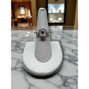 PAJ Sterling Silver Engagement Ring Cz Stone Size 7.5 4.51g Weight